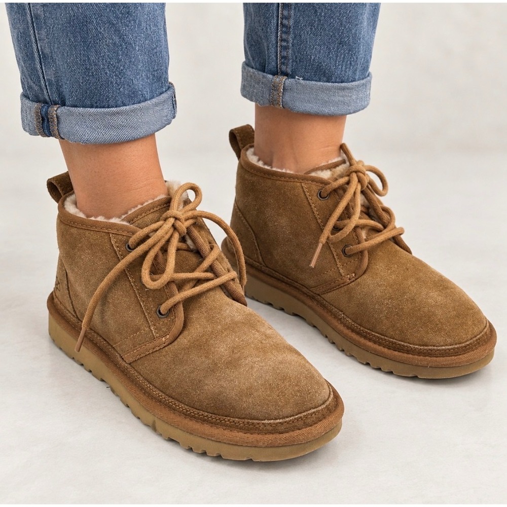 UGG Neumel Chukka Ankle Boot Chestnut Suede Lace Up Women Size US 7 EU38 1094269